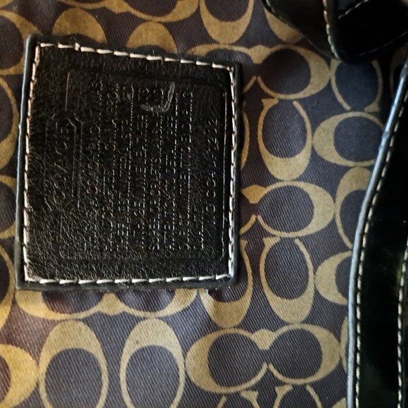 Coach HandbagBlack Canvas w/ signature Coach Pattern - Picture 10 of 10